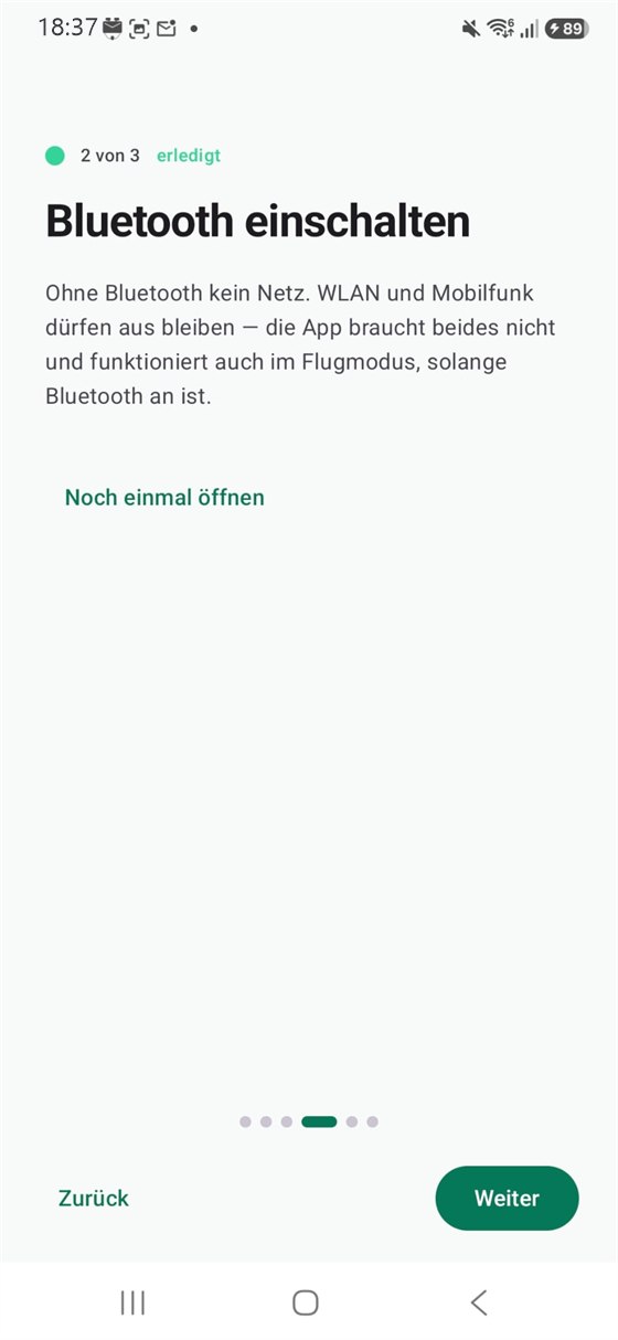 Einrichtung — Bluetooth einschalten